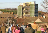 Oxgangs  -  The day of the demolition of high-rise flats, Allermuir Court and Caerketton Court