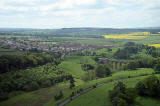 View to the NE from a helicopter  -  Pathhead, about twelve miles SE of Edinburgh