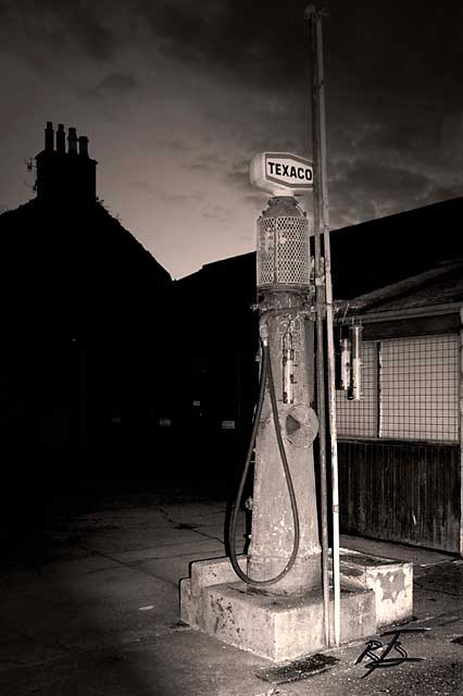 Old Texaco petrol pump at Peebles in the Scottish Borders