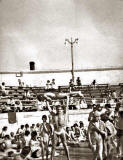 Frank Keighren and boy at Portobello Bathing Pool