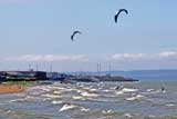 Surfing with kites on the Firth of Forth at Portobello  -  June 2009