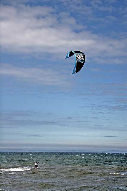 Surfing with kites on the Firth of Forth at Portobello  -  June 2009