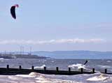 Surfing with kites on the Firth of Forth at Portobello  -  June 2009