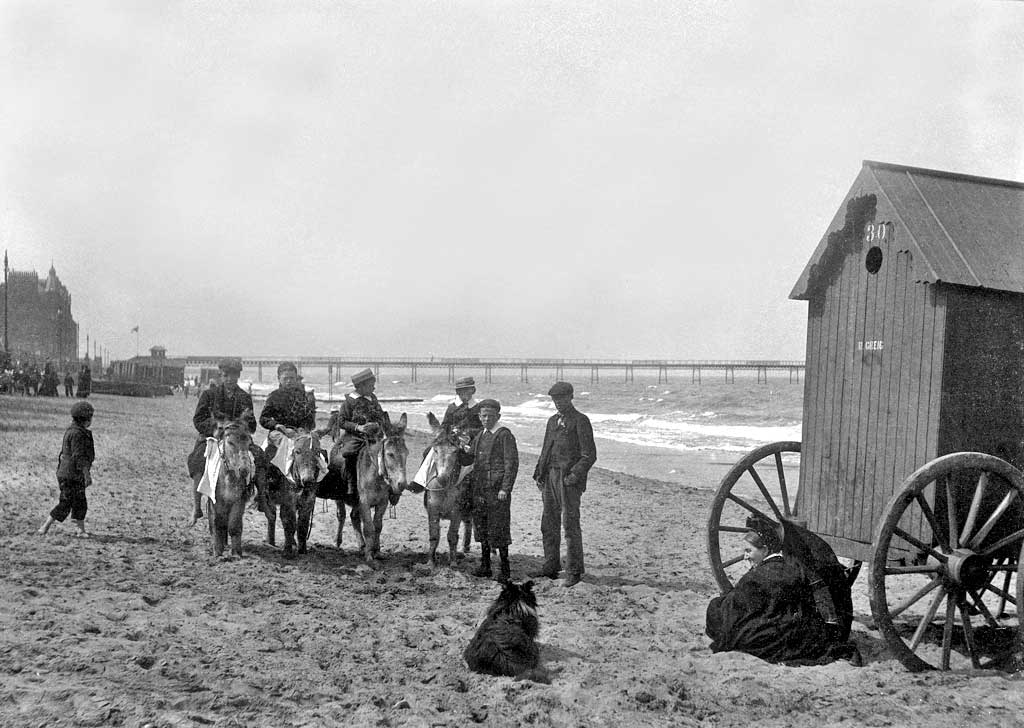 Portobello Beach, Donkeys, Pier and Bathing Machine - 1900