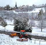 Princes Street Gardens and Tractor  -  View to the SE