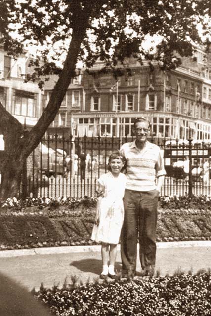 Alan Raeburn's Dad and sister Eileen at the Floral Clock in Princes Street Gardens, 1955Postcard by Valentine - Floral Clock in Princes Street Gardens - 1958