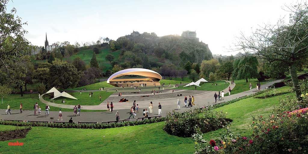 A Possible New Bandstand For Princes Street Gardens Style Shell A Possible New Bandstand For Princes Street Gardens Style Shelll Daytime Ilration