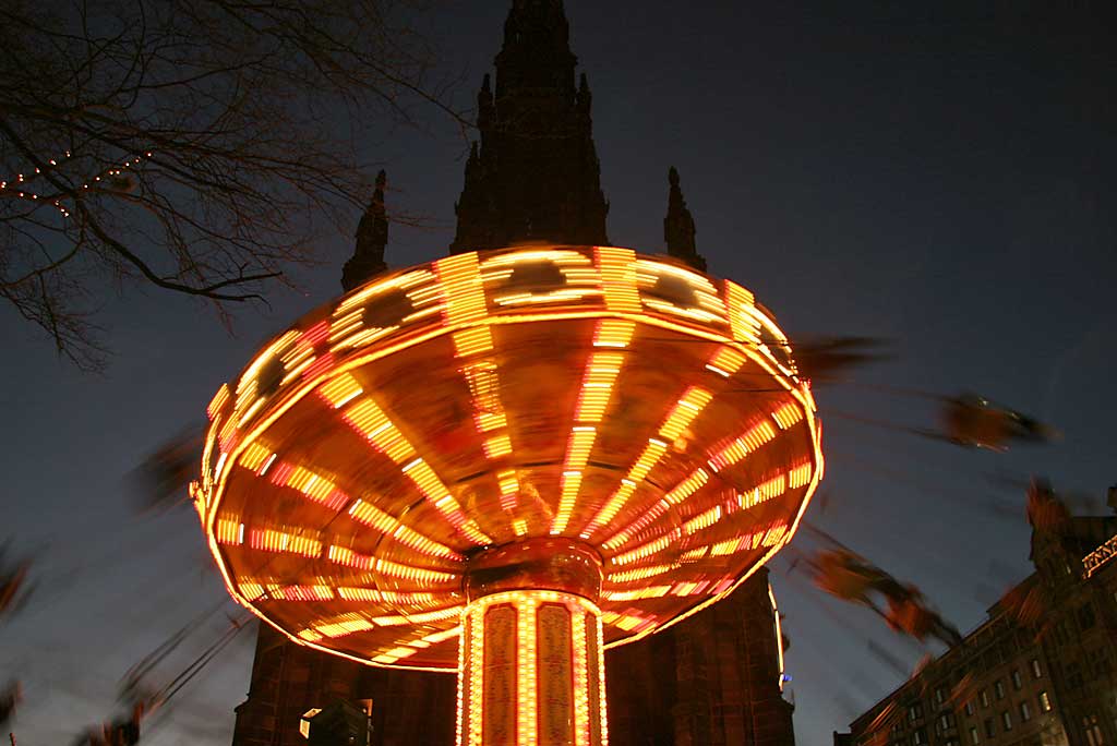 The Flying Carousel beside the Scott Monument in East Princes Street Gardens