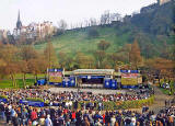 The Ross Bandstand in West Princes Street Gardens and Ramsay Garden  -  during the 'Scotland v England' Rugby International Match on 22 March 2003