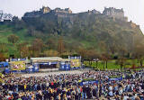 The Ross Bandstand in West Princes Street Gardens and Edinburgh Castle - during the 'Scotland v England' Rugby International Match on 22 March 2003