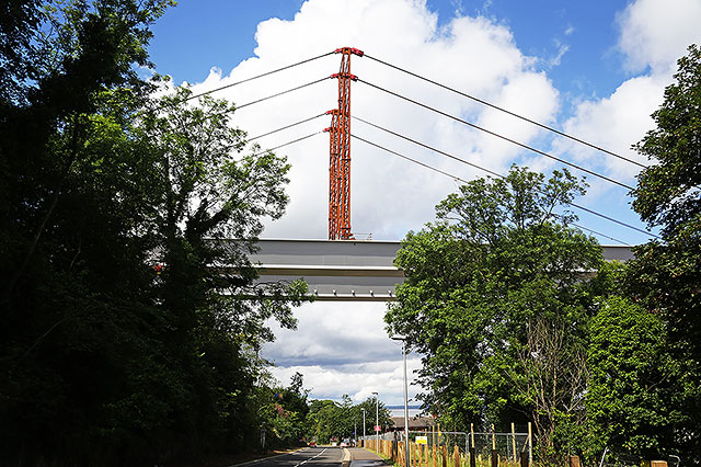 Queensferry Crossing under construction - View of southern end of crossing