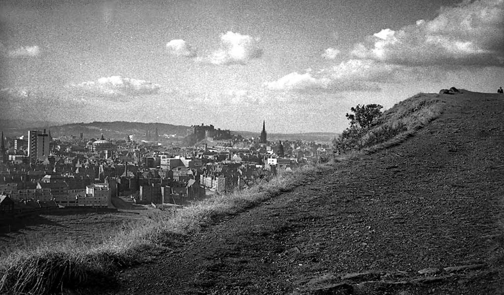 The Radical Road beneath Salisbury Crags  -  photograph taken by Wullie Croal