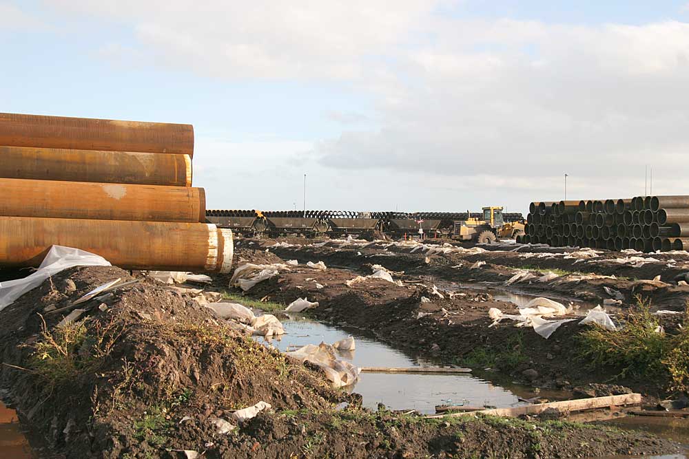 Pipes stored at Seafield