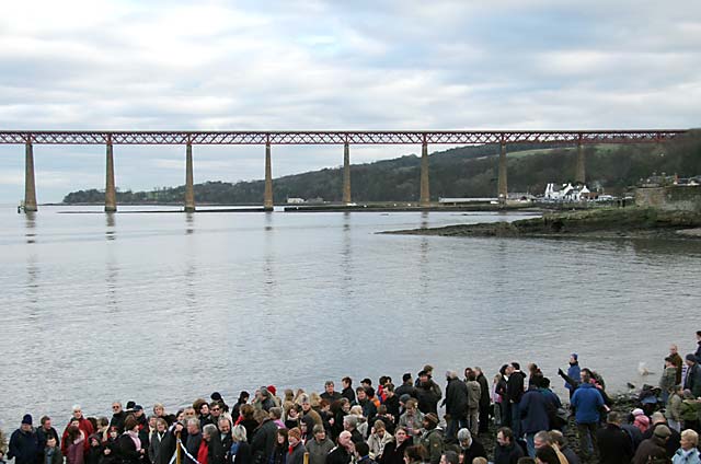 Spectators return from watching The Loony Dook  -  A dip in the Firth of  Forth at South Queensferry on New Year's Day, 2006