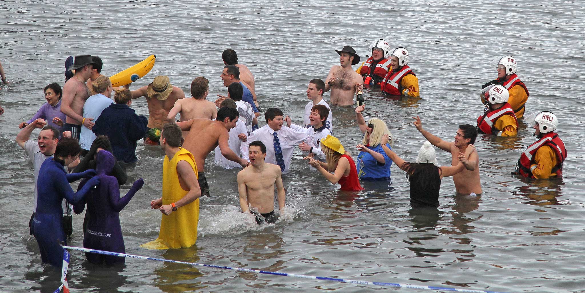 The Loony Dook  -  A dip in the Firth of  Forth at South Queensferry on New Year's Day, 2010