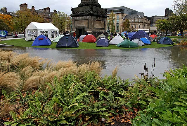 Anti-Capitalist Protest at St Andrew Square Gardens, 2011