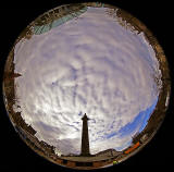 Tram at St Andrew Square, November 2014  -  Photographed with an 8mm fisheye len