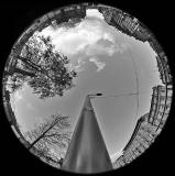 Fisheye view  -  Looking up from St Andrew Square, Edinburgh  -  November 2014