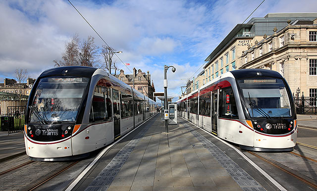 Tram Testing in and around St Andrew Square  -  February 27, 2014