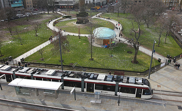 Tram Testing in and around St Andrew Square  -  February 27, 2014