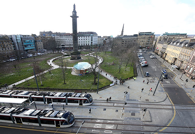 Tram Testing in and around St Andrew Square  -  February 27, 2014