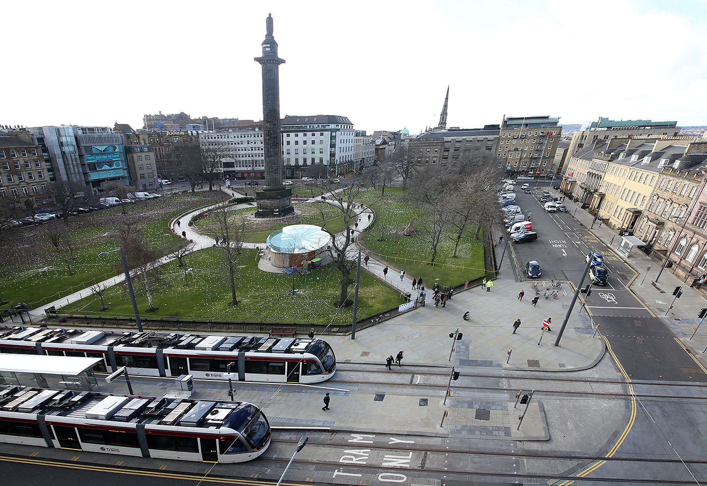 Tram Testing in and around St Andrew Square  -  February 27, 2014