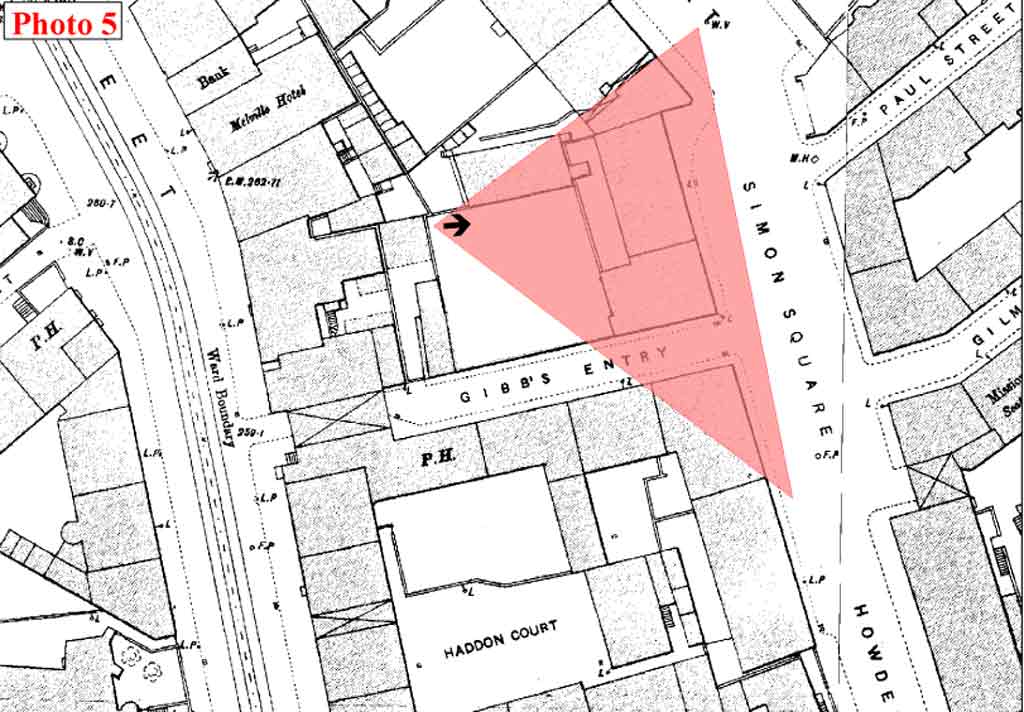 Map showing the location of one of the photos of St Loenard's district taken in the 1920s