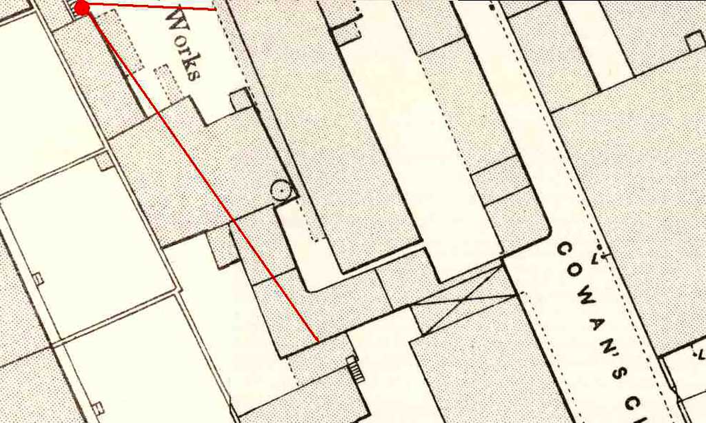 Map showing the location of one of the photos of St Loenard's district taken in the 1920s