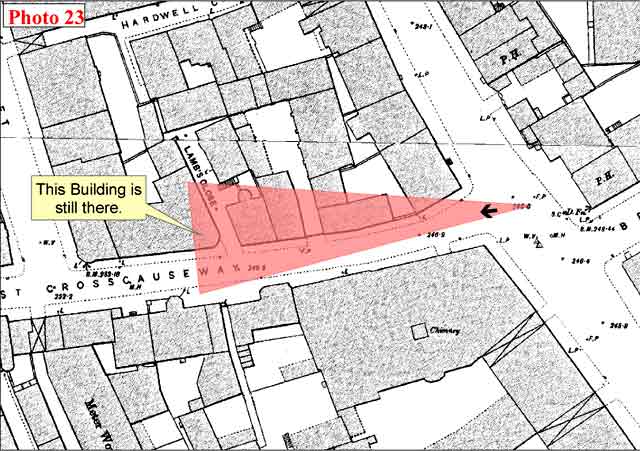 Map showing the location of one of the photos of St Loenard's district taken in the 1920s