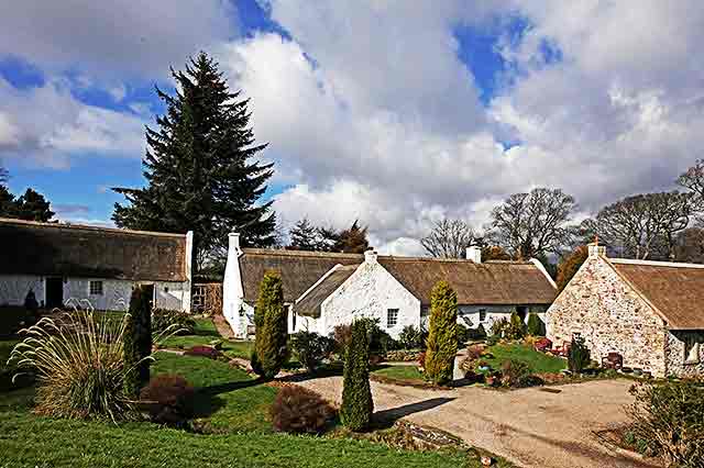 Swanston Village at the foot of the Pentland Hills, photographed on a fine afternoon in March 2015