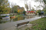 Looking SW towards the boathouse on the Union Canal and Ashley Terrace Bridge