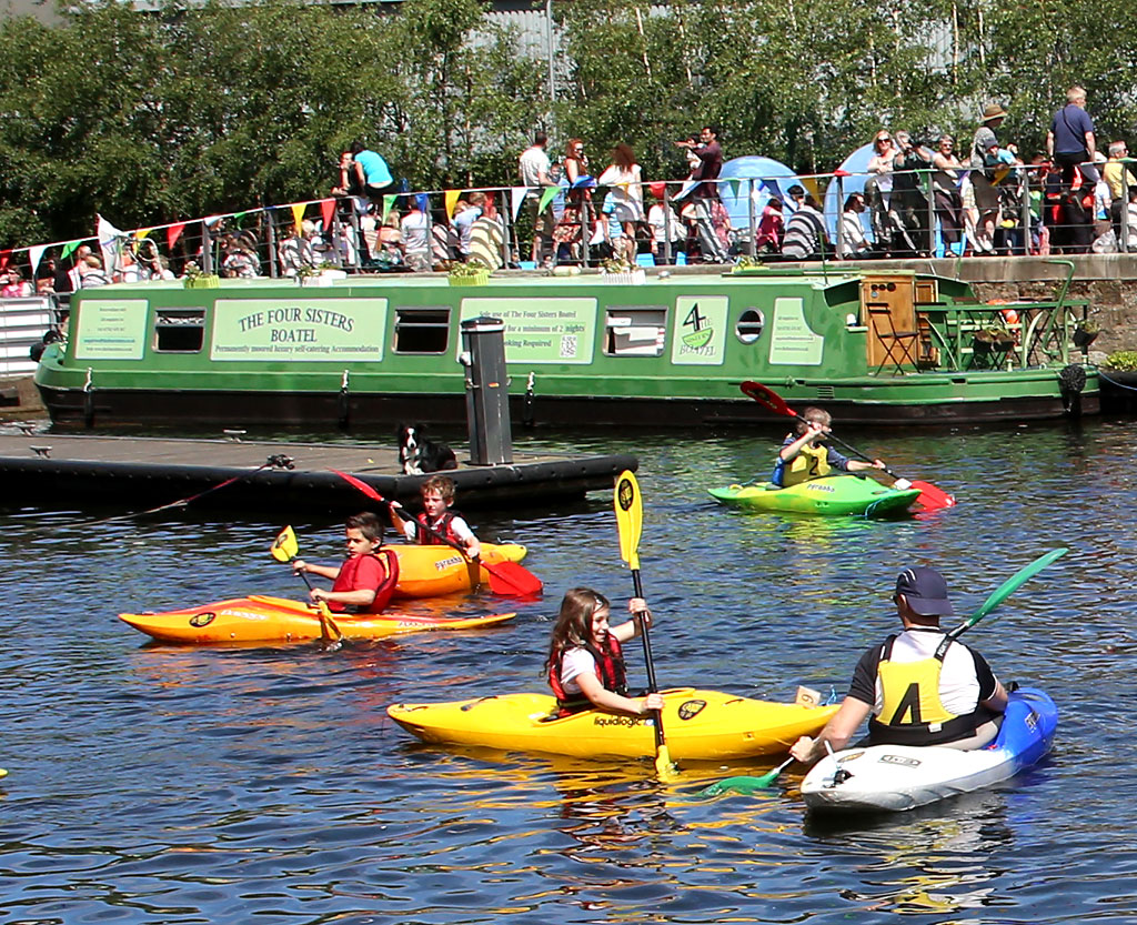 Edinburgh Canal Festival, 2013  -  Canoes in the canal basin at Edinburgh Quay