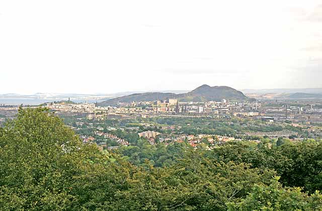 View from Corstorphine Hill Tower, looking towards Central Edinburgh