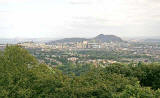 View from Corstorphine Hill Tower, looking towards Salisbury Crags and Arthur's Seat