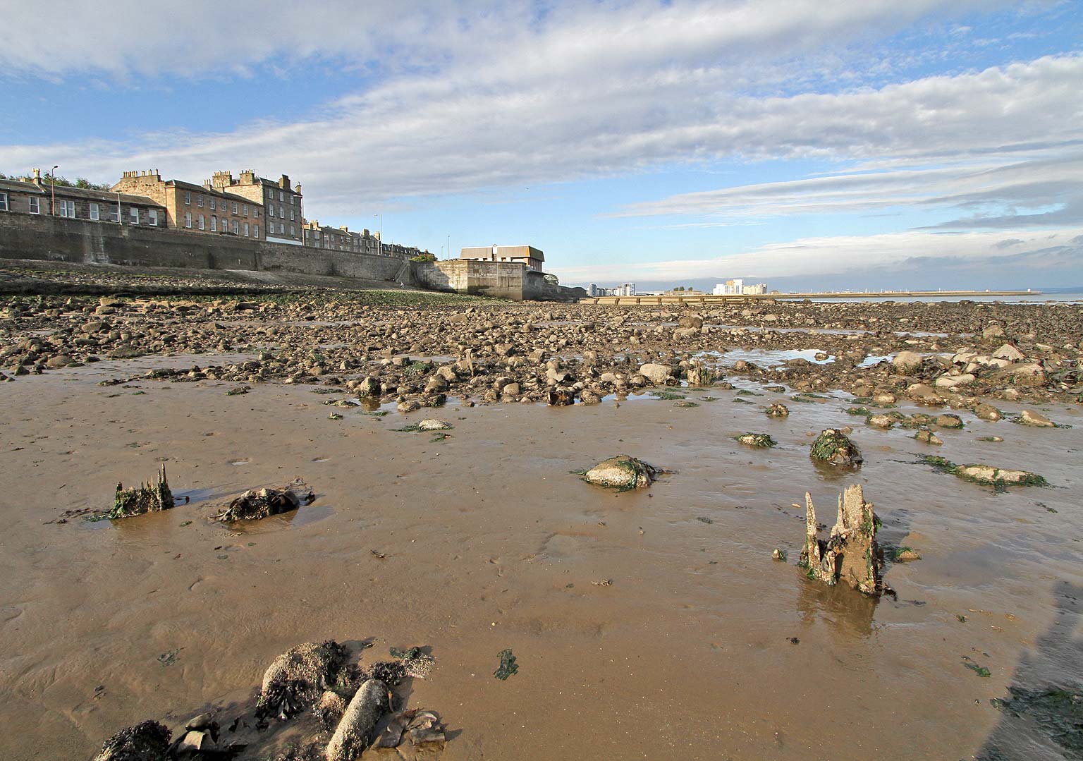 Looking to the north across Wardie Bay from where the Old Chain Pier once stood