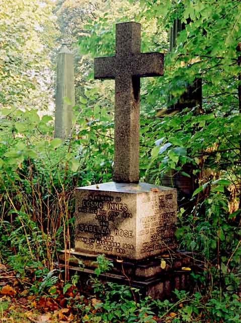 Photograph by Peter Stubbs  -  Edinburgh  -  Warriston Cemetery  -  Gravestone of Cosmo Innes