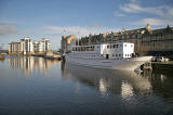 The cruise liner, Ocan Mist, moored on the Water of Leith at The Shore, Leith  -  October 2007 