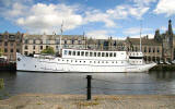 Ocean Mist, now Cruz Testaurant and Bar, moored beside the Shore, Leith