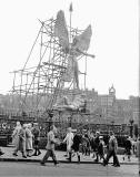   Epstein Memorial Exhibition at Waverley Market, St Michael suspended above Waverley Market  -  1961