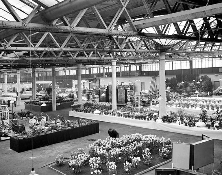 General View of the Flower Show at Waverley Market before the visitors