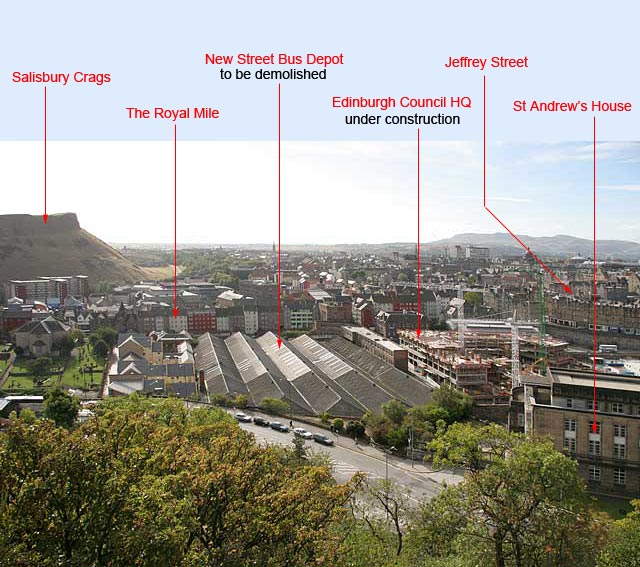 Looking down on the Waverley Valley from Calton Hill