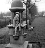 Winnie Lisowski's husband as a child at a fountain in an Edinburgh park