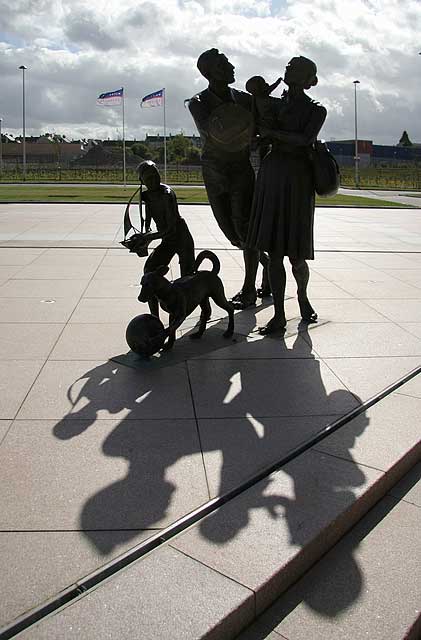 Edinburgh Waterfront  -  The sculpture 'Going to the Beach' in the centre of Saltire Square