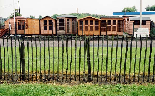 dinburgh Waterfront  -  Garden Sheds in Forest Crafts' Yard  -  28 July 2002