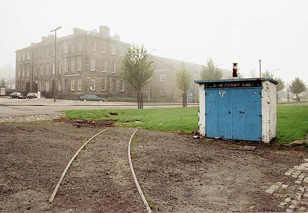 Edinburgh Waterfront  -  E & M Ferry Ltd hut at the entrance to Granton Harbour  -  4 August 2002