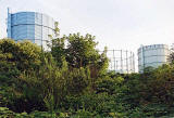 Edinburgh Waterfront  -  Three Gasometers  -  19 August 2002