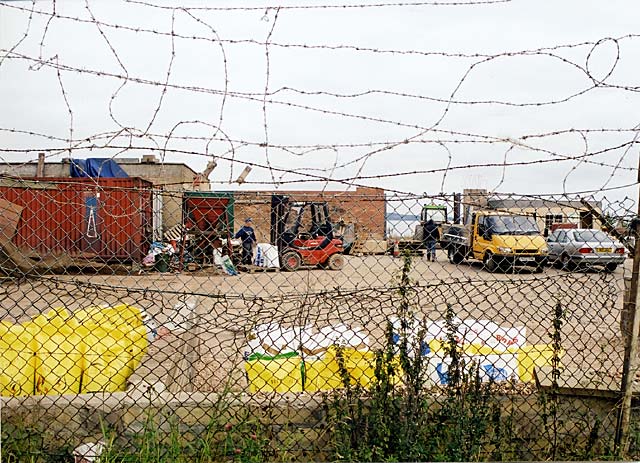 Edinburgh Waterfront - Granton Builders and barbed wire - 25 August 2002