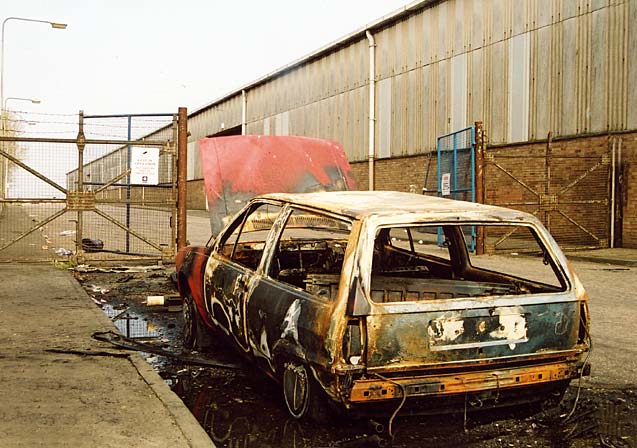 Edinburgh Waterfront  -  Burnt-out Car close to Granton Square