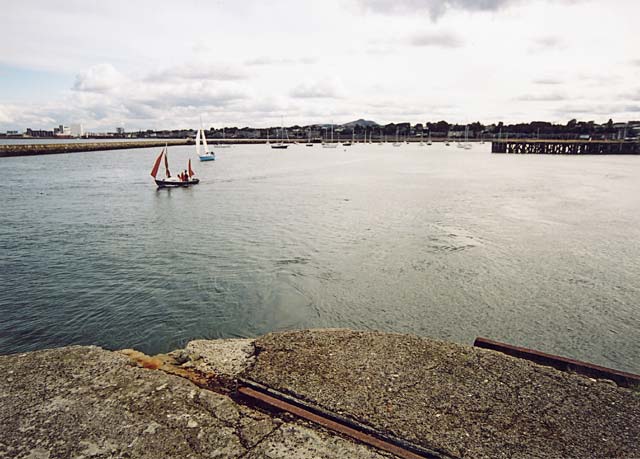 Edinburgh Waterfront  -  The end of Western Breakwater at Granton Harbour  -  Looking towards Eastern Harbour  - 28 September 2003