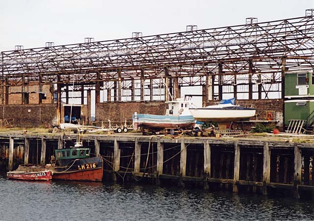 Edinburgh Waterfront  -  Looking over Western Harbour to Middle Pier at Granton Harbour  -  28 Septembrer 2003